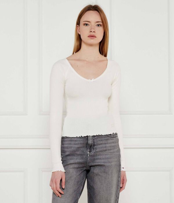 Блуза Slim fit Tommy Jeans, экрю
Блуза Slim fit Tommy Jeans, экрю