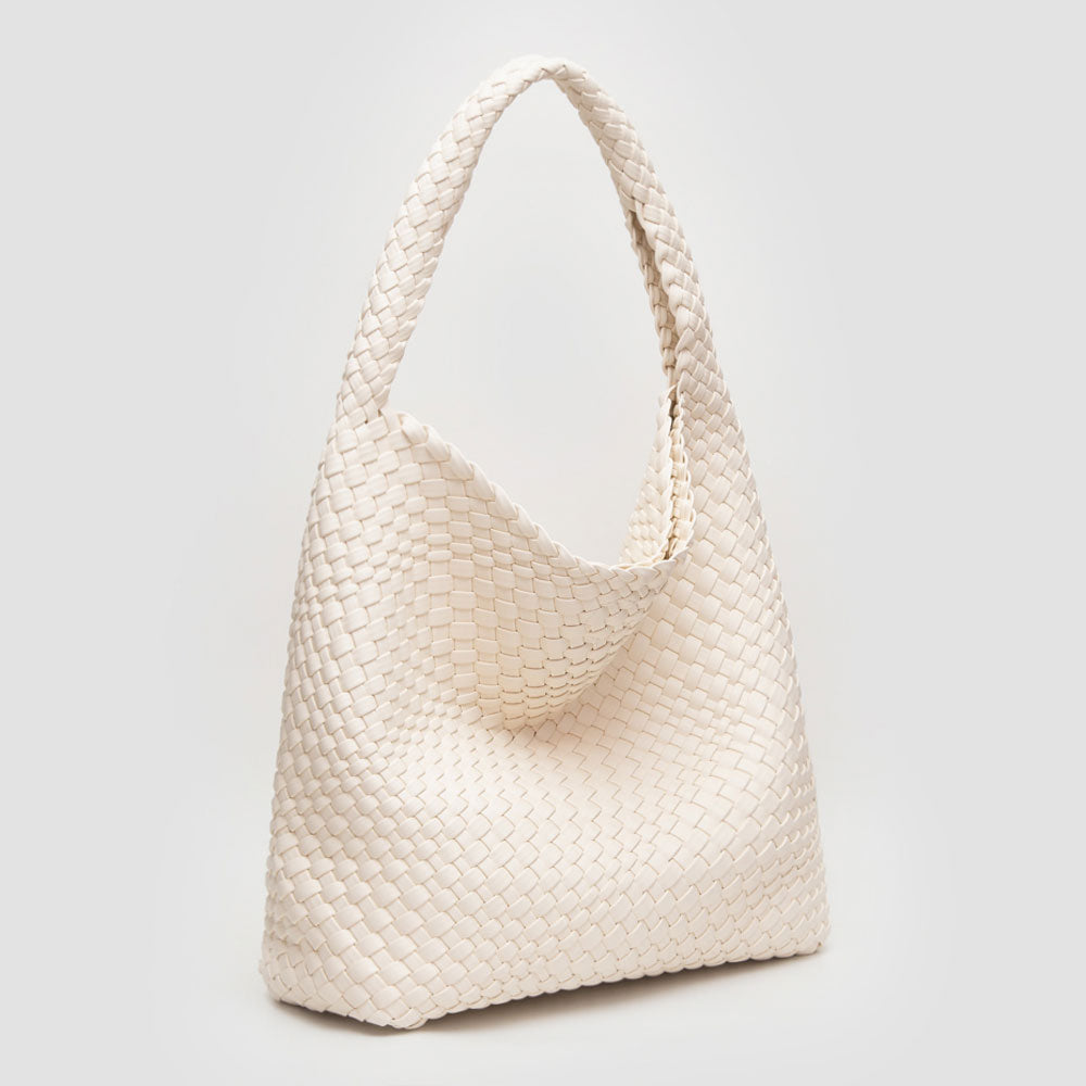 Искусственная кожаная плетеная сумка-хобо с мешочком FASHNZFAB, слоновая кость
Искусственная кожаная плетеная сумка-хобо с мешочком FASHNZFAB, слоновая кость
