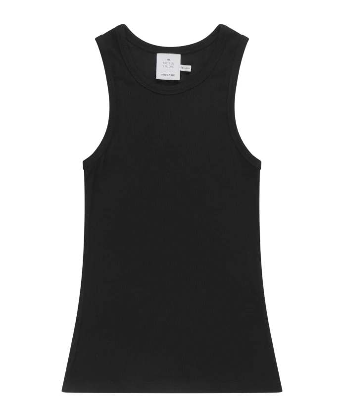 Топ в рубчик с круглым вырезом Munthe, черный
Топ в рубчик с круглым вырезом Munthe, черный
