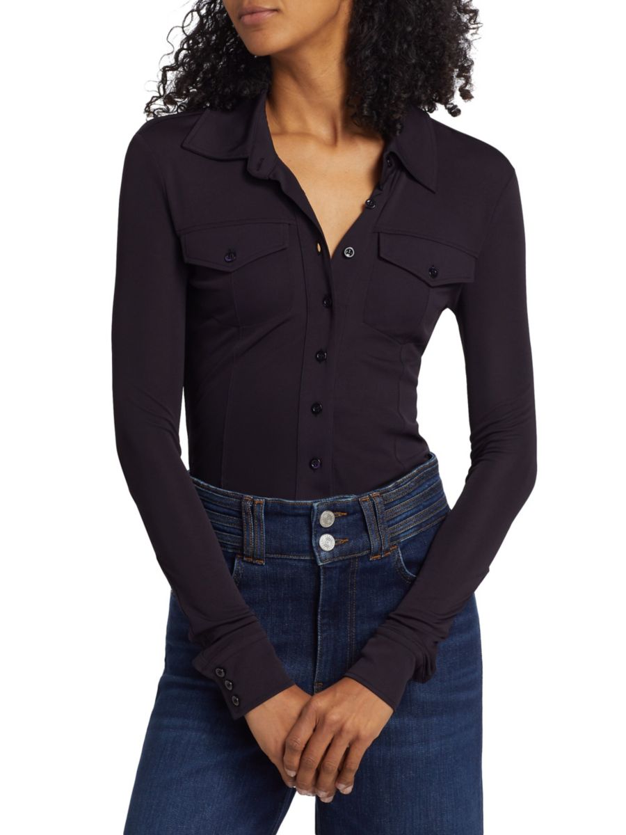 Рубашка из джерси с завышенной талией Frame, темно-синий
Рубашка из джерси с завышенной талией Frame, темно-синий