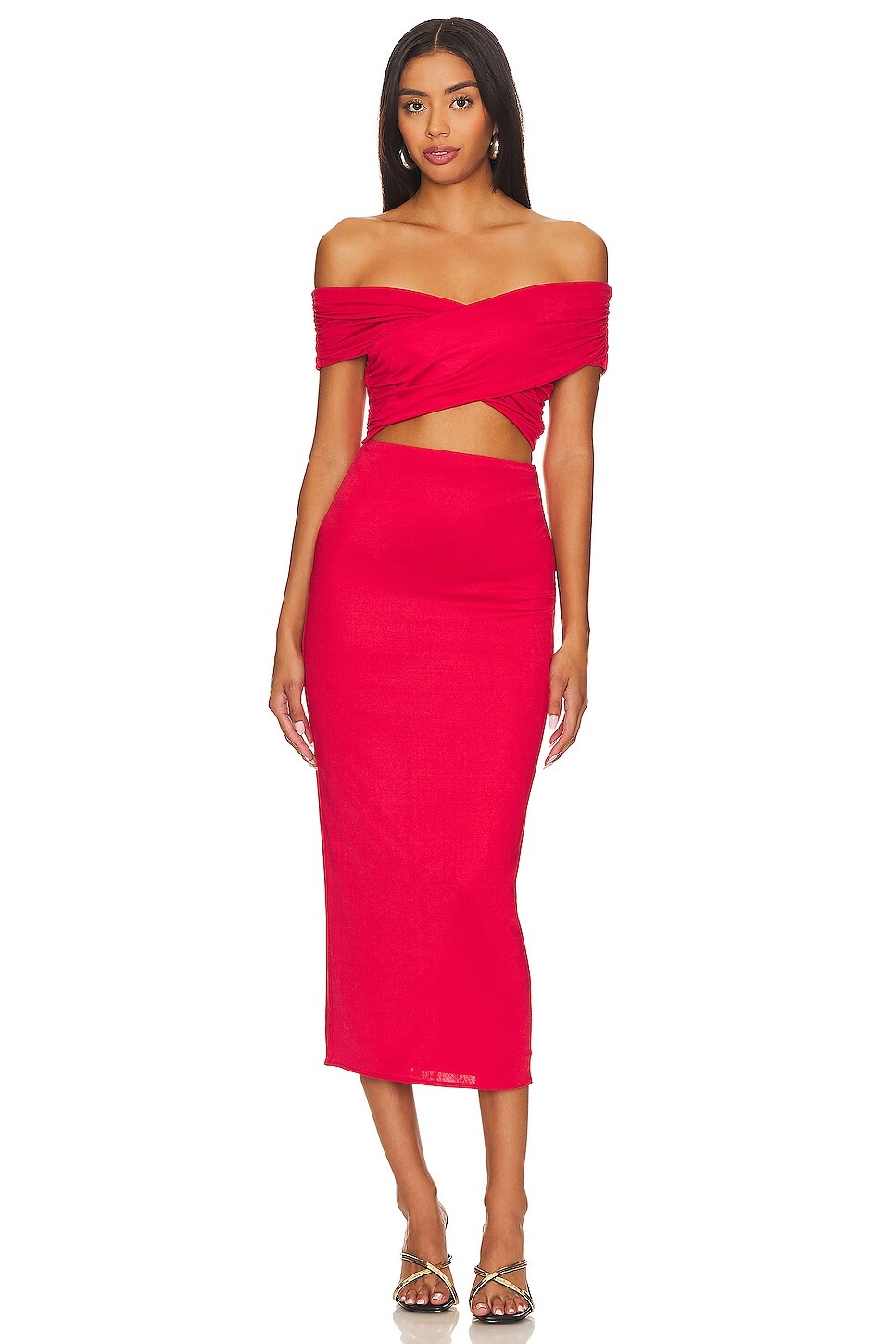 Платье миди NBD Kamryn, красный 
Платье миди NBD Kamryn, красный