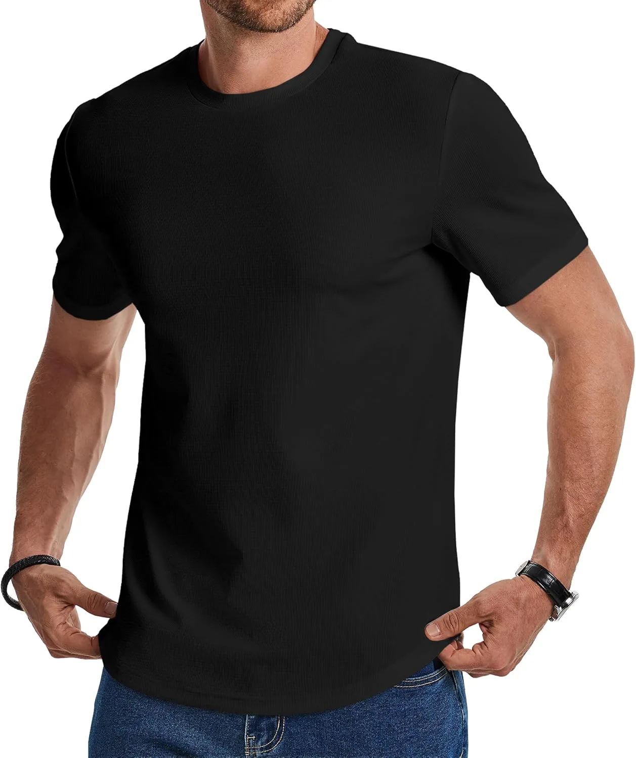 JMIERR мужская футболка с фактурной вязкой Casual Stretch Ribbed
JMIERR мужская футболка с фактурной вязкой Casual Stretch Ribbed