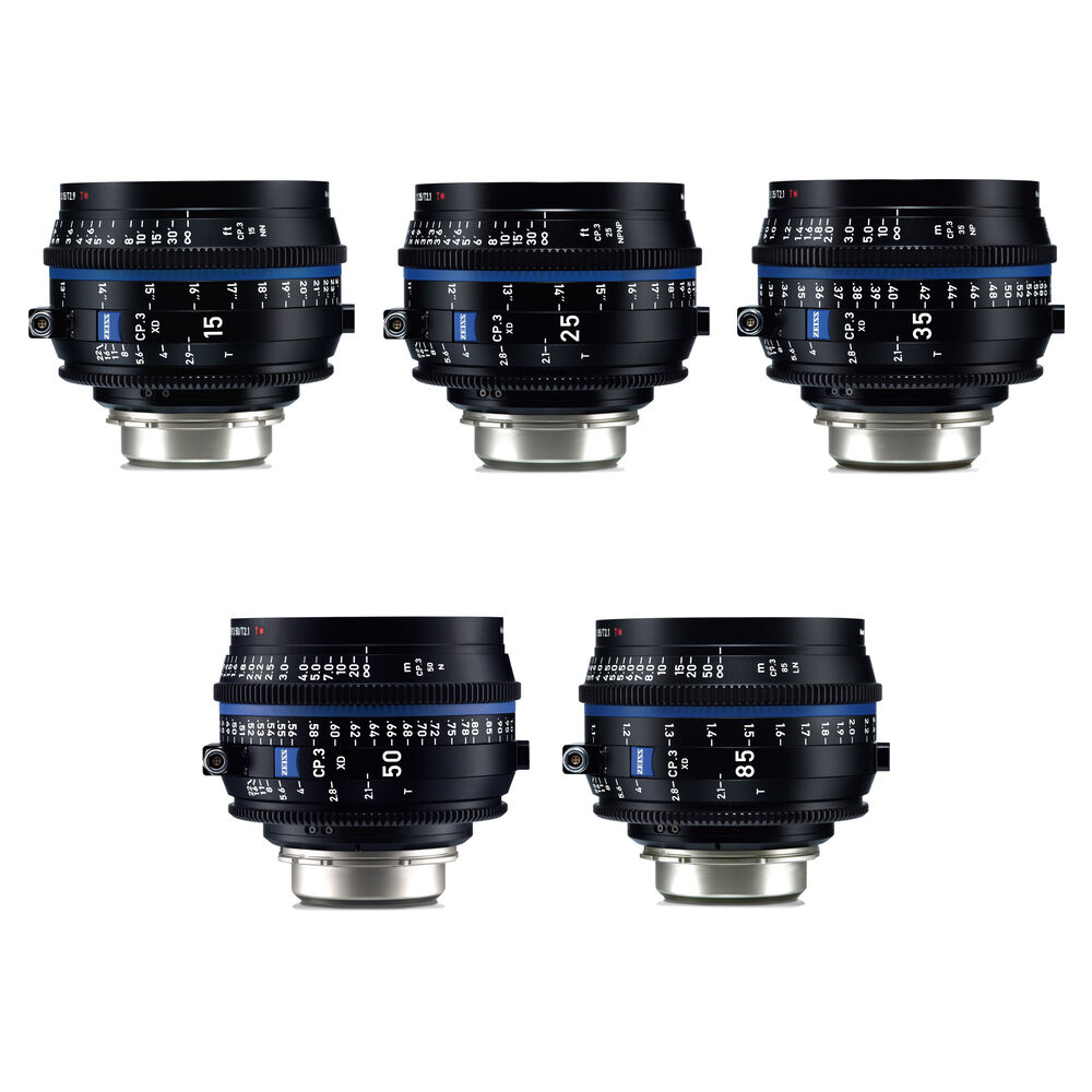 Комплект из 5 объективов ZEISS CP.3 XD (крепление PL)
Комплект из 5 объективов ZEISS CP.3 XD (крепление PL)
