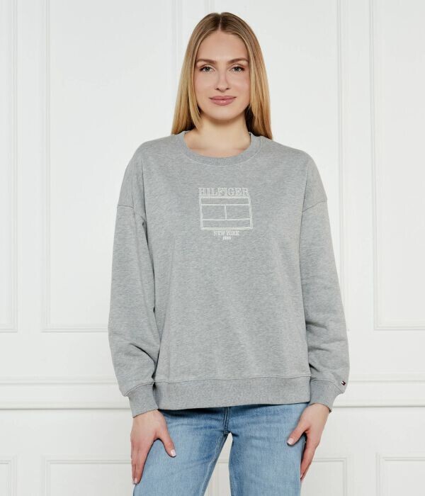 Свитшот женский Tommy Hilfiger свободного кроя с принтом, серый 
Свитшот женский Tommy Hilfiger свободного кроя с принтом, серый