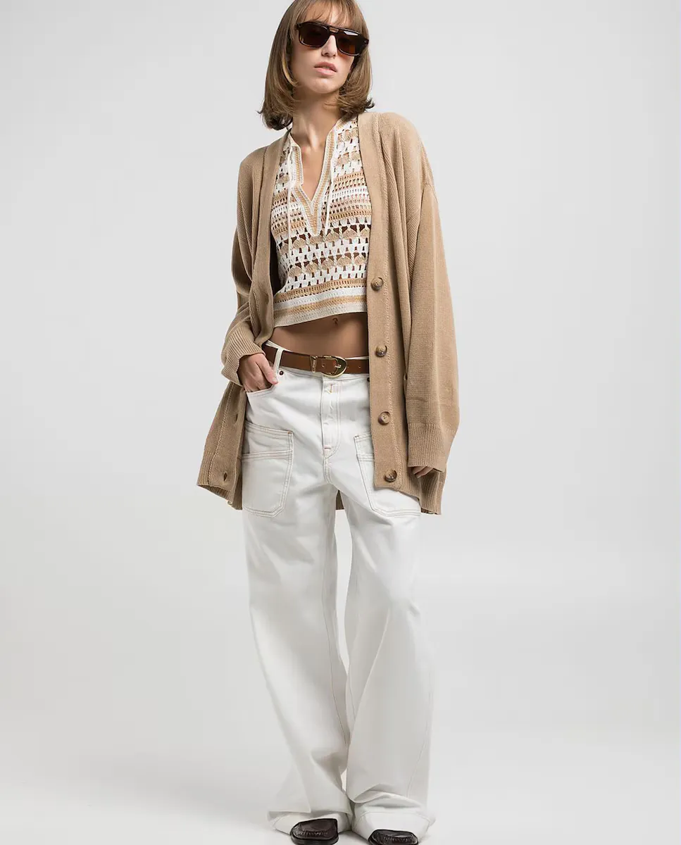 Женский хлопковый кардиган оверсайз Replay, бежевый
Женский хлопковый кардиган оверсайз Replay, бежевый
