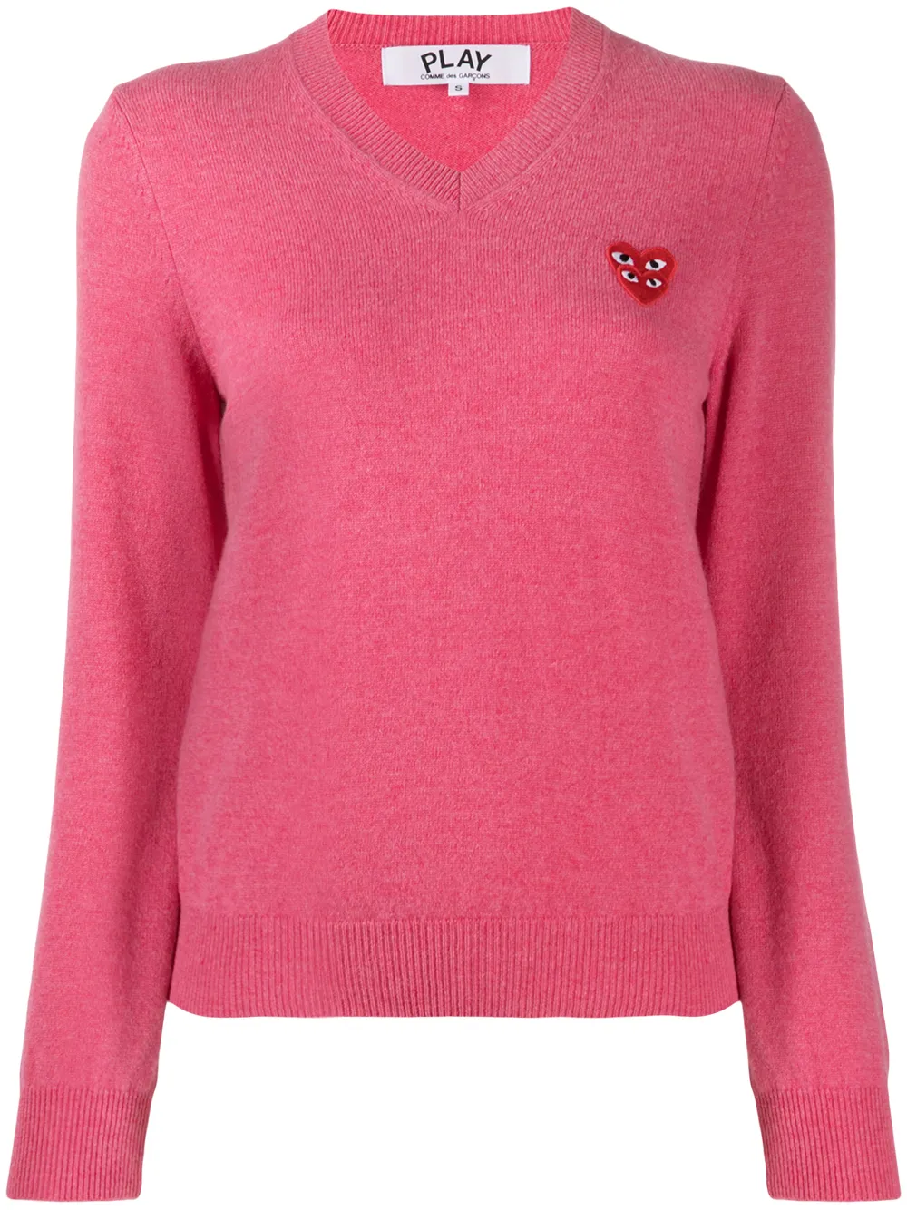 Топ с V-образным вырезом и нашивкой Comme Des Garçons Play, розовый
Топ с V-образным вырезом и нашивкой Comme Des Garçons Play, розовый