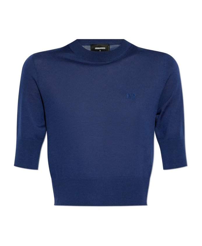 Шерстяная блузка с вышитым логотипом. Dsquared2, синий
Шерстяная блузка с вышитым логотипом. Dsquared2, синий