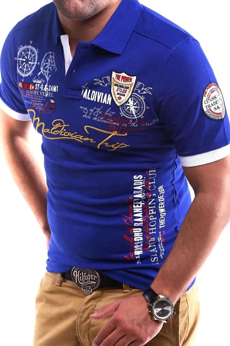 Рубашка-поло behype "TRIP", качество пике, синий
Рубашка-поло behype "TRIP", качество пике, синий