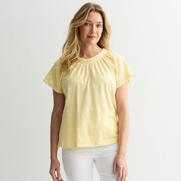 Женская блузка с коротким рукавом и сборками Croft & Barrow, Butter
Женская блузка с коротким рукавом и сборками Croft & Barrow, Butter