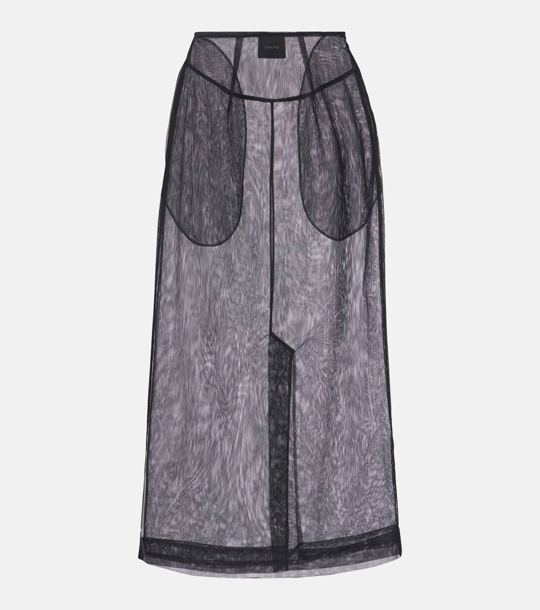 Юбка-карандаш из прозрачного тюля Simone Rocha, черный
Юбка-карандаш из прозрачного тюля Simone Rocha, черный