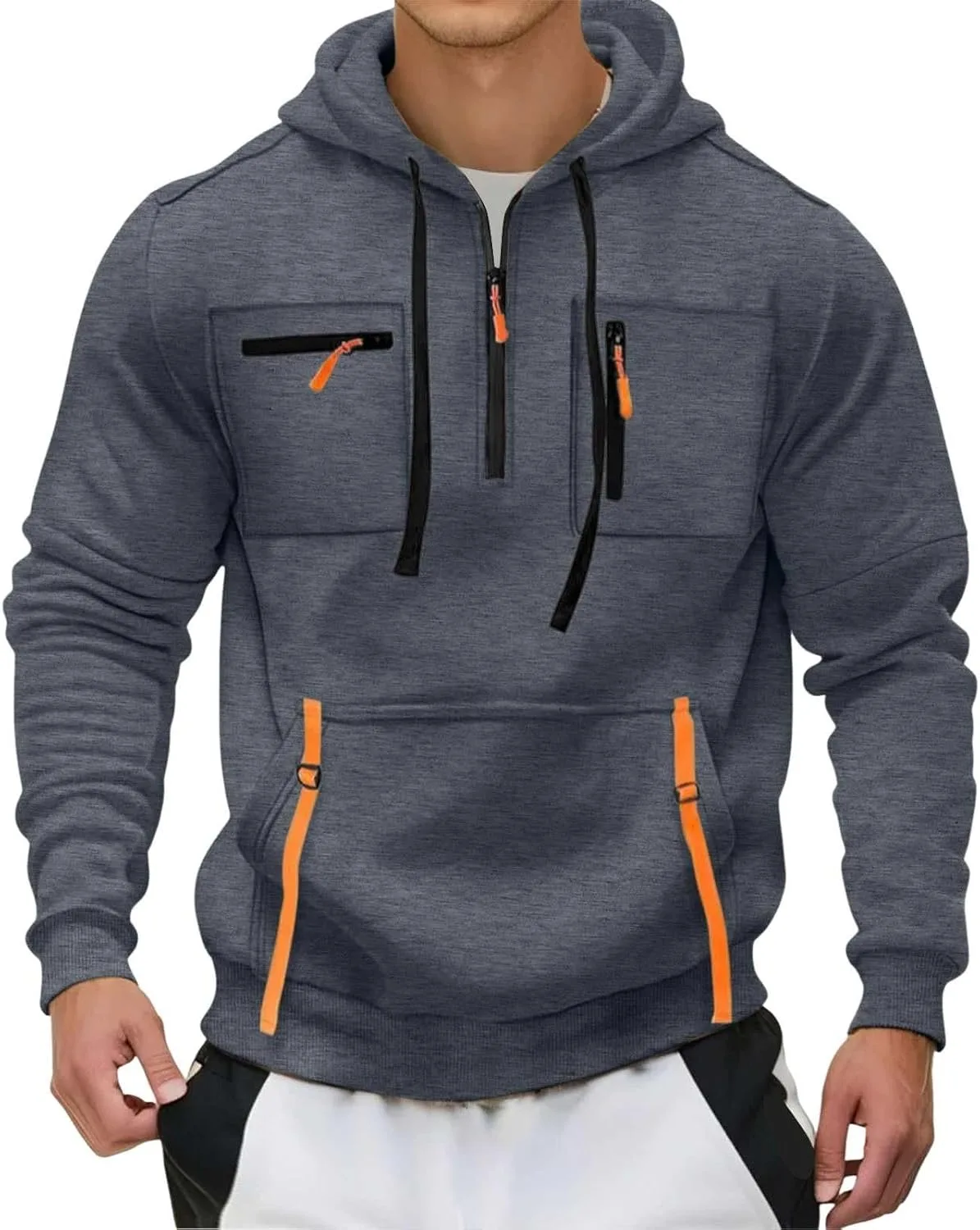 Мужская тактическая толстовка с капюшоном и молнией на четверть, с длинным рукавом и карманами
Мужская тактическая толстовка с капюшоном и молнией на четверть, с длинным рукавом и карманами