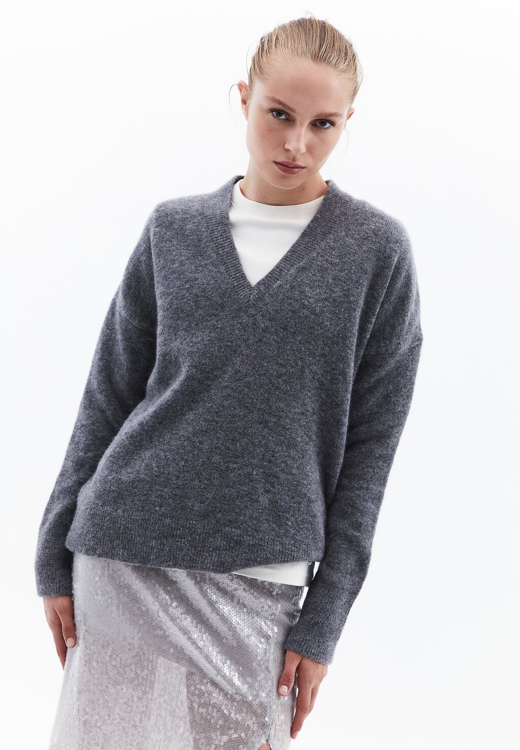 Джемпер MIT V-AUSSCHNITT OXXO, серый 
Джемпер MIT V-AUSSCHNITT OXXO, серый