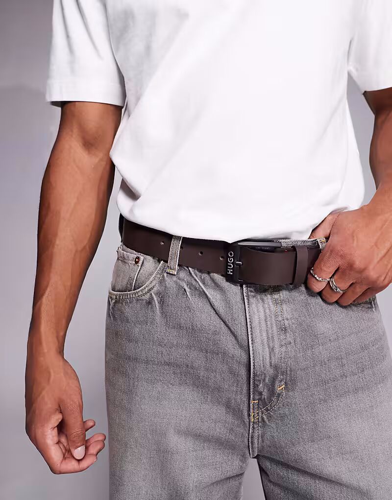 Ремень из кожи HUGO RED Gelio с пряжкой-логотипом темно-коричневого цвета
Ремень из кожи HUGO RED Gelio с пряжкой-логотипом темно-коричневого цвета