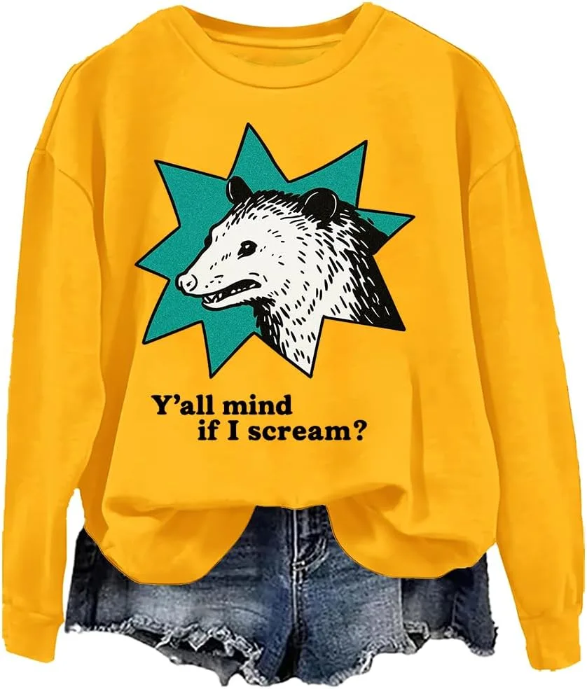 Толстовка Y'all Mind If I Scream с принтом Possum woati
Толстовка Y'all Mind If I Scream с принтом Possum woati