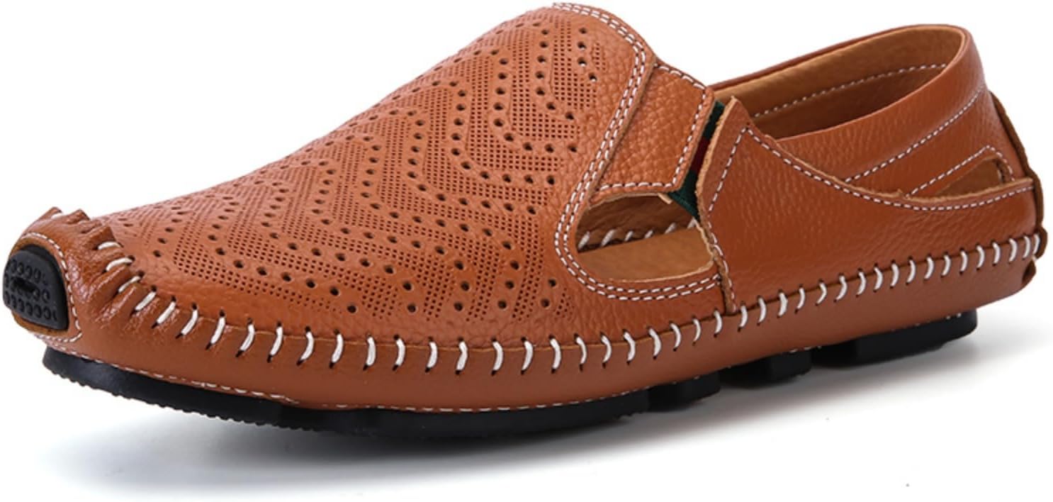 Мужские премиальные кожаные мокасины для вождения - легкие, без застежки, с дышащей вентиляцией, вдохновленные мокасинами, идеально подходят для прогулок и активного отдыха на свежем воздухе Khwfjas, коричневый
Мужские премиальные кожаные мокасины для вождения - легкие, без застежки, с дышащей вентиляцией, вдохновленные мокасинами, идеально подходят для прогулок и активного отдыха на свежем воздухе Khwfjas, коричневый
