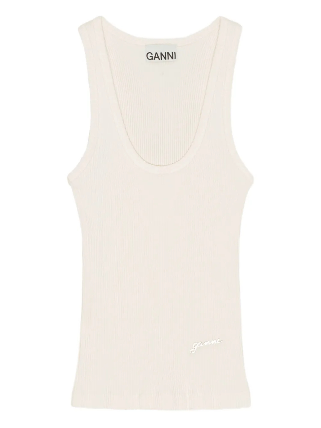 GANNI топ в рубчик, белый
GANNI топ в рубчик, белый