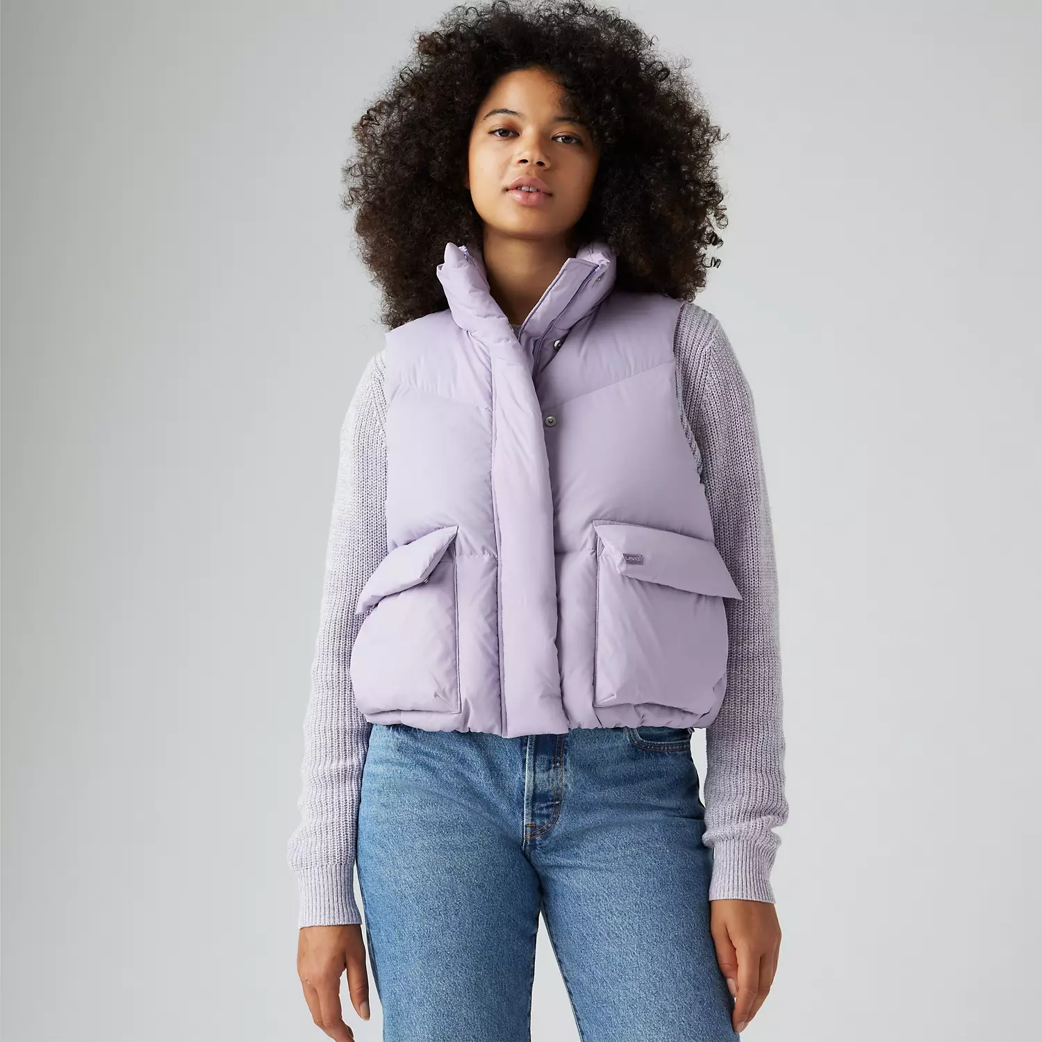 Вестерн-пузырьковый жилет Levi's, фиолетовый 
Вестерн-пузырьковый жилет Levi's, фиолетовый