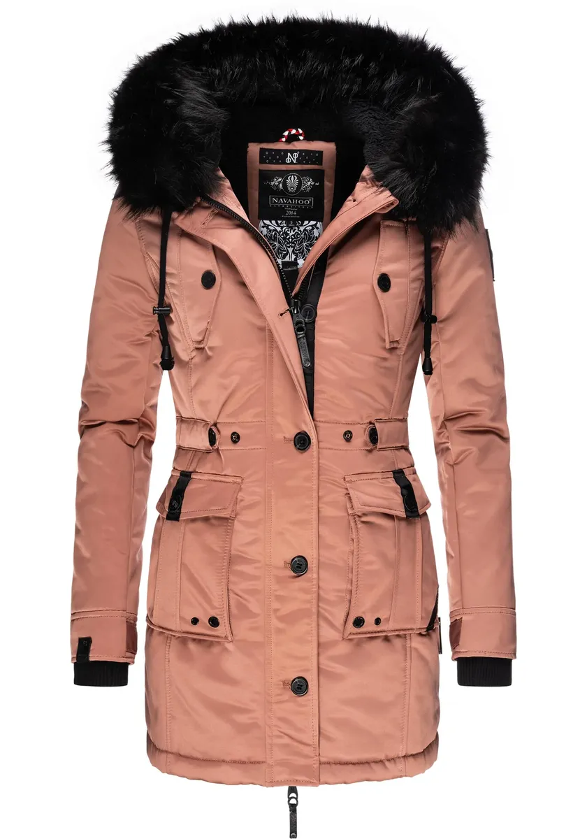 Зимнее пальто Navahoo "Luluna Prc", элегантная парка с большим капюшоном из искусственного меха, коричневый 
Зимнее пальто Navahoo "Luluna Prc", элегантная парка с большим капюшоном из искусственного меха, коричневый