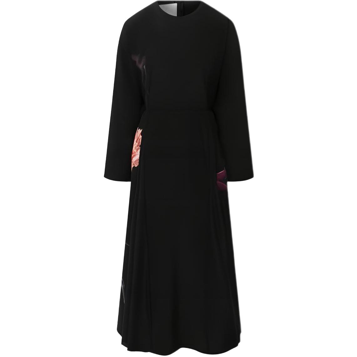 Длинное платье с длинными рукавами Valentino черное 
Длинное платье с длинными рукавами Valentino черное