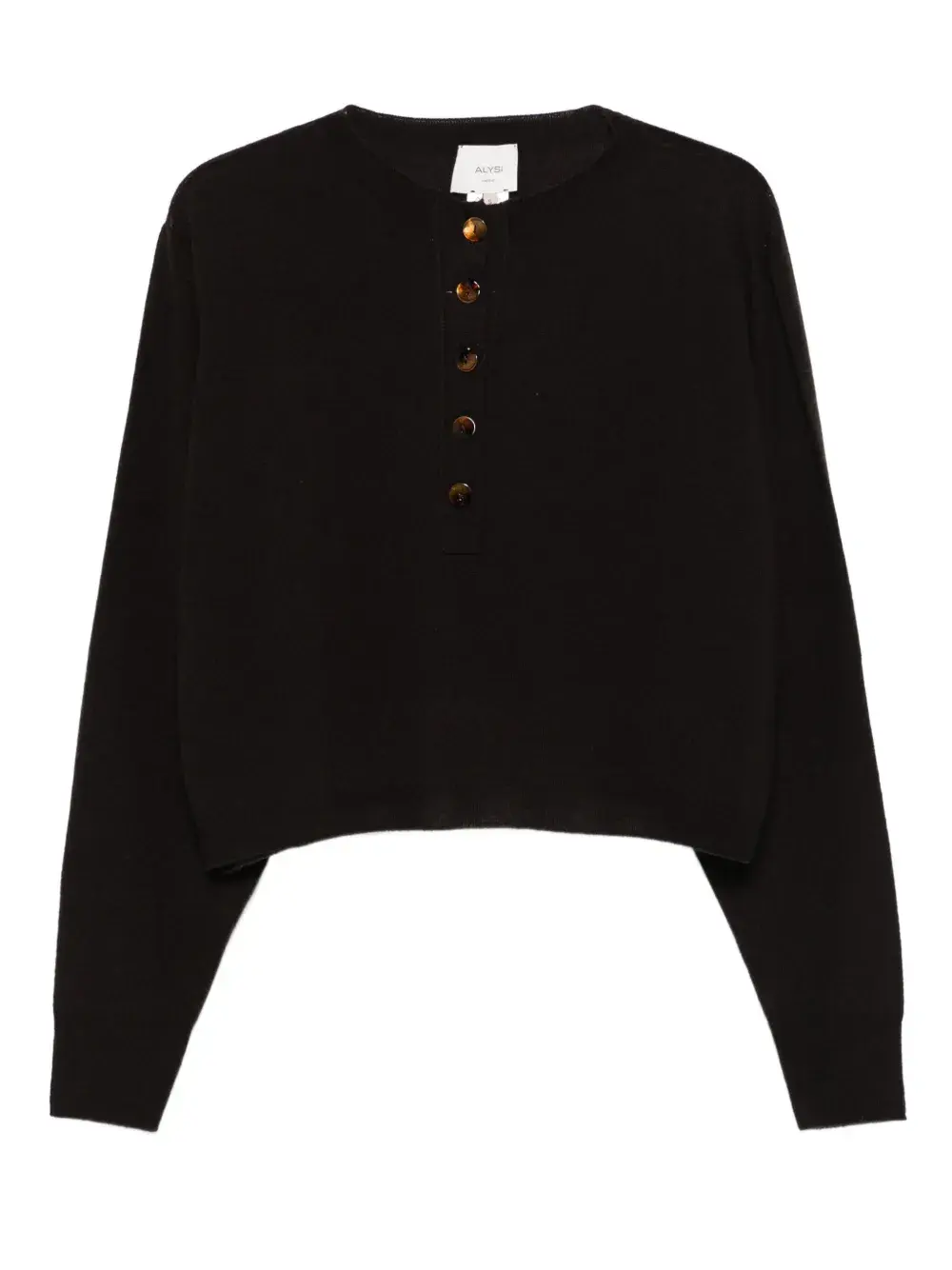 Кашемировый свитер с планкой на пуговицах Alysi, коричневый
Кашемировый свитер с планкой на пуговицах Alysi, коричневый