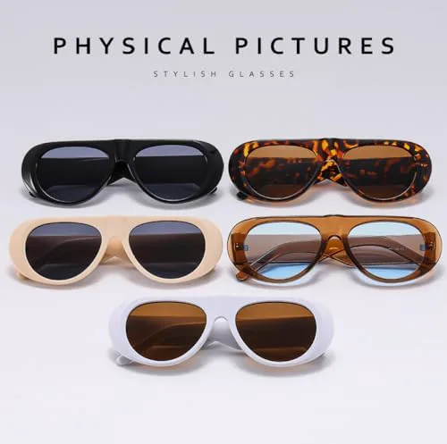 Модные солнцезащитные очки в ретро-стиле с большой оправой, мужские, с защитой от УФ-излучения, овальной формы, женские, в минималистичном стиле MTZJH, White
Модные солнцезащитные очки в ретро-стиле с большой оправой, мужские, с защитой от УФ-излучения, овальной формы, женские, в минималистичном стиле MTZJH, White