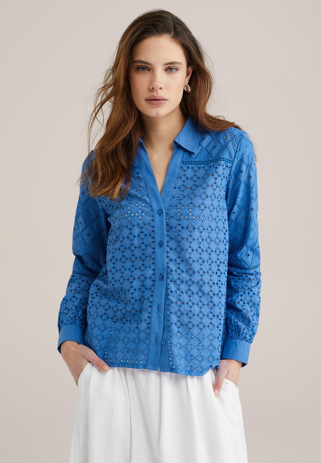 Блузка на пуговицах WE Fashion, синий
Блузка на пуговицах WE Fashion, синий