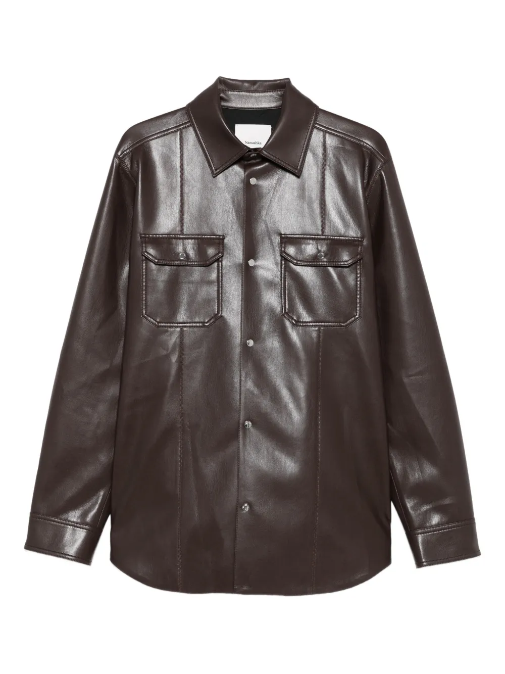 Рубашка Braylo с карманом Nanushka, коричневый 
Рубашка Braylo с карманом Nanushka, коричневый