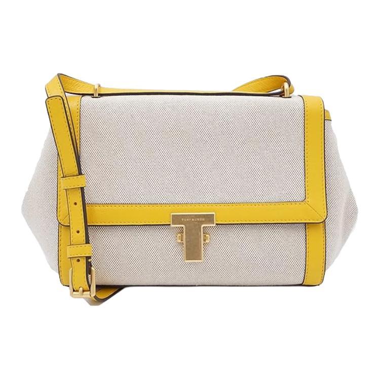 TORY BURCH Дамская мини-сумка через плечо из кожи и холста бело-желтая
TORY BURCH Дамская мини-сумка через плечо из кожи и холста бело-желтая