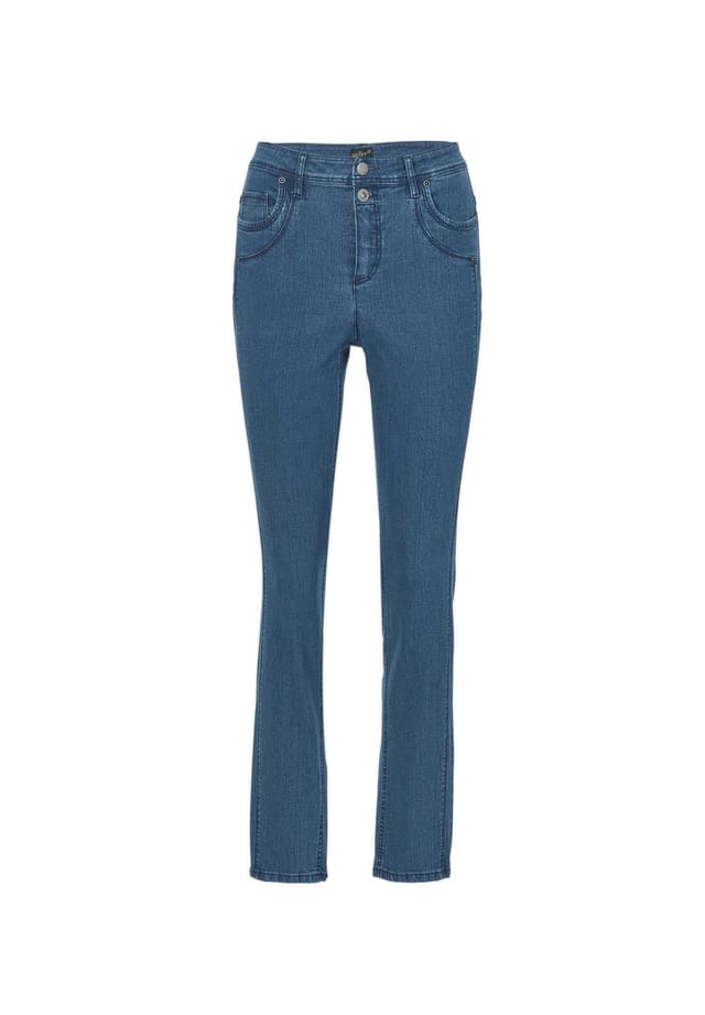 Джинсы подчеркивающие фигуру с боковым швом обращенным вперед Goldner, синий
Джинсы подчеркивающие фигуру с боковым швом обращенным вперед Goldner, синий