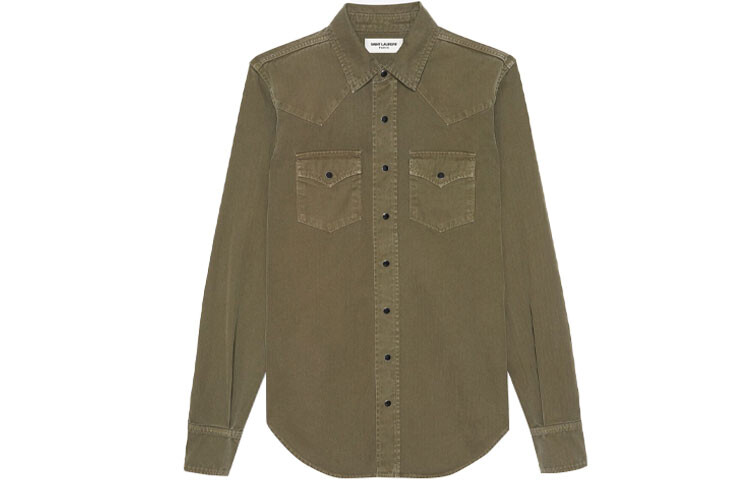 Рубашка женская Saint Laurent с карманами, хаки
Рубашка женская Saint Laurent с карманами, хаки