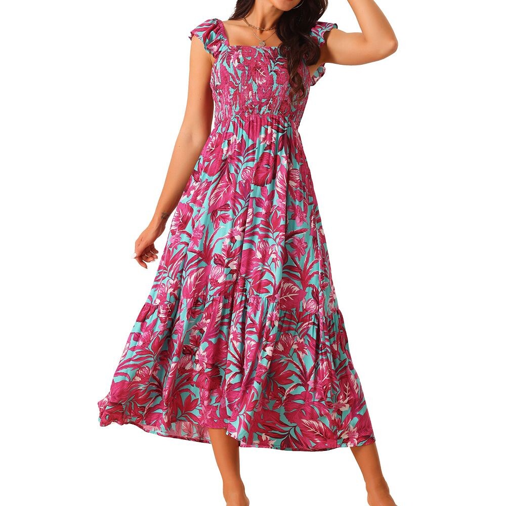 Женские летние пляжные платья в стиле бохо со сборками и квадратным вырезом без рукавов с рюшами и цветочным струящимся многоуровневым макси Seta T, цвет Hot Pink
Женские летние пляжные платья в стиле бохо со сборками и квадратным вырезом без рукавов с рюшами и цветочным струящимся многоуровневым макси Seta T, цвет Hot Pink