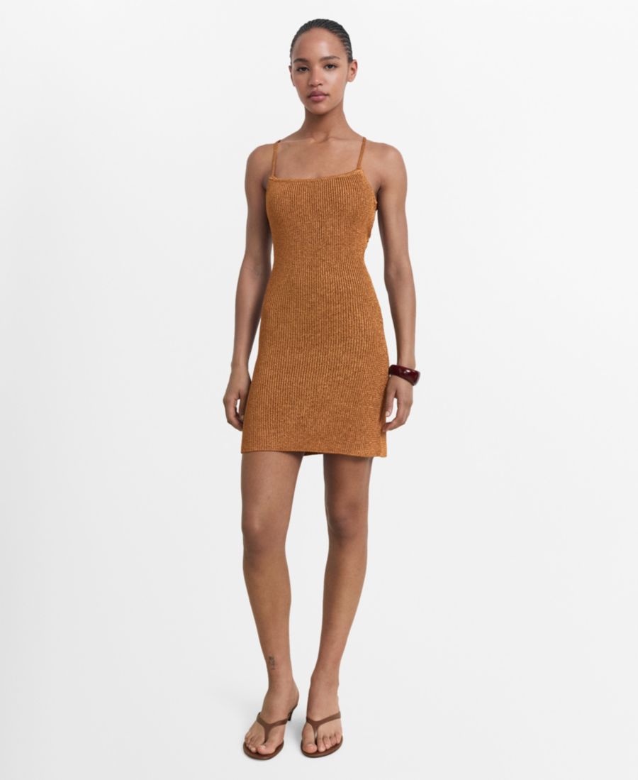 Женское трикотажное платье с перекрестной спинкой и отделкой из люрекса MANGO, Copper
Женское трикотажное платье с перекрестной спинкой и отделкой из люрекса MANGO, Copper