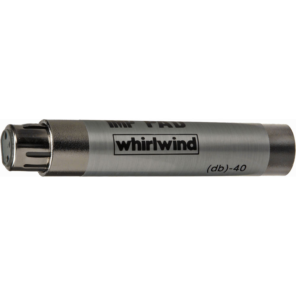 Whirlwind IMPAD40 - In-Line XLR Barrel 40 dB Pad IMPAD40
Whirlwind IMPAD40 - In-Line XLR Barrel 40 dB Pad IMPAD40