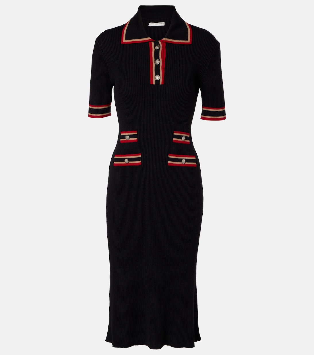 Риб-поло платье из чистой шерсти Alessandra Rich, черный
Риб-поло платье из чистой шерсти Alessandra Rich, черный