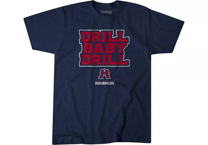 Мужская темно-синяя футболка BreakingT UFL Houston Roughnecks Drill Baby
Мужская темно-синяя футболка BreakingT UFL Houston Roughnecks Drill Baby