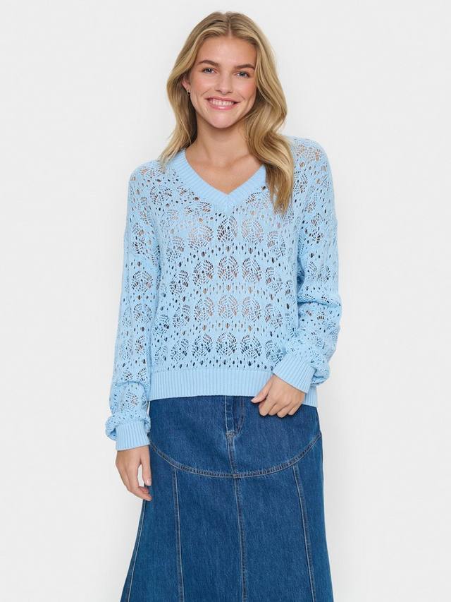 Кружевной джемпер с v-образным вырезом juna Saint Tropez, синий
Кружевной джемпер с v-образным вырезом juna Saint Tropez, синий