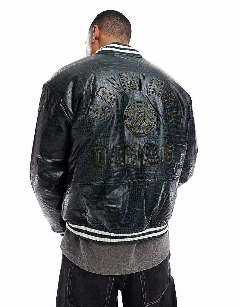 Зеленая университетская куртка Criminal Damage Crocodile
Зеленая университетская куртка Criminal Damage Crocodile