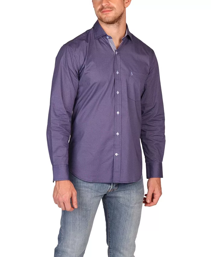 Мужская рубашка с длинным рукавом и алмазным медальоном Tailorbyrd, синий
Мужская рубашка с длинным рукавом и алмазным медальоном Tailorbyrd, синий