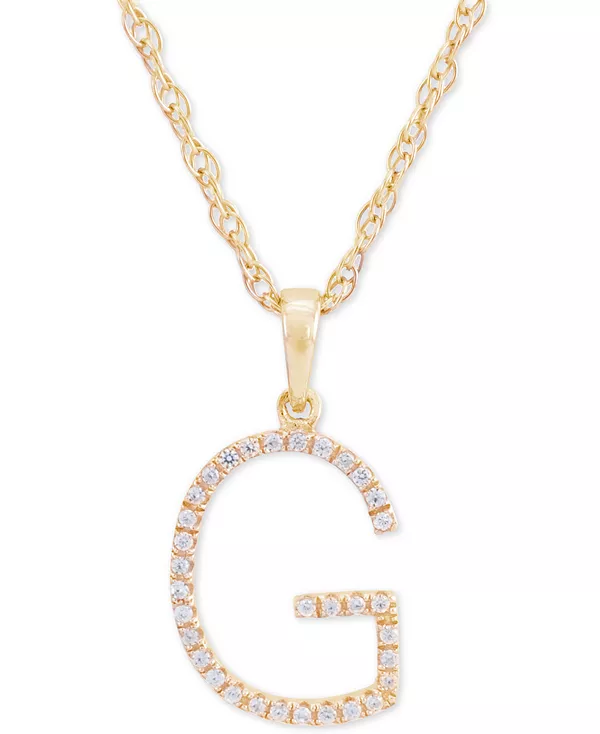 Ожерелье с бриллиантом (1/10 карата) в форме инициала из 10-каратного золота, 16 дюймов + 2-дюймовый удлинитель Macy'S, g
Ожерелье с бриллиантом (1/10 карата) в форме инициала из 10-каратного золота, 16 дюймов + 2-дюймовый удлинитель Macy'S, g