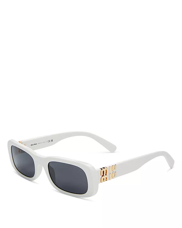Прямоугольные солнцезащитные очки, 53 мм Miu Miu, белый
Прямоугольные солнцезащитные очки, 53 мм Miu Miu, белый