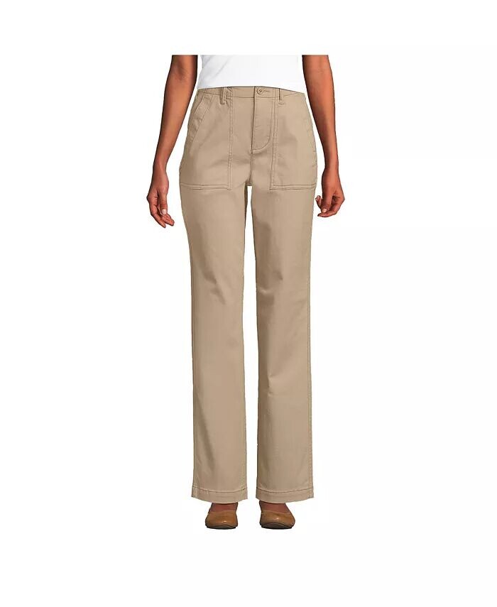 Женские чиносы с высокой посадкой, практичные прямые брюки Lands' End, бежевый
Женские чиносы с высокой посадкой, практичные прямые брюки Lands' End, бежевый