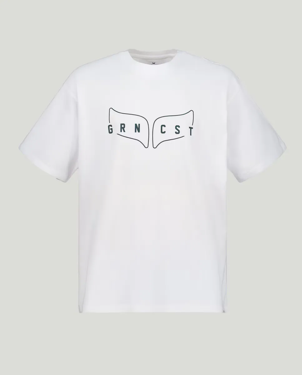 Мужская футболка с короткими рукавами и логотипом Green Coast, белый 
Мужская футболка с короткими рукавами и логотипом Green Coast, белый