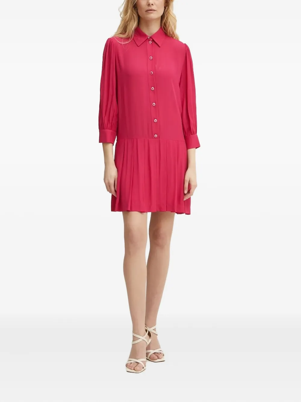 Платье-рубашка мини с плиссировкой и пуговицами спереди LIU JO, розовый
Платье-рубашка мини с плиссировкой и пуговицами спереди LIU JO, розовый