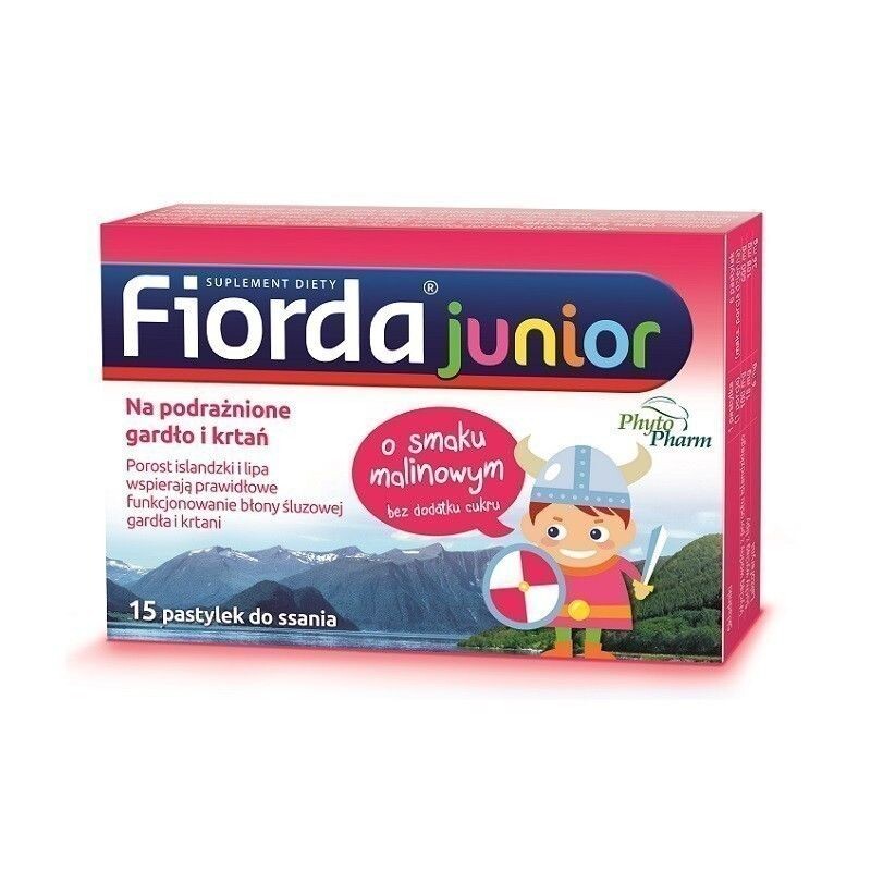Fiorda Junior o Smaku Malinowym Pastylkiтаблетки для защиты горла, 15 шт.
Fiorda Junior o Smaku Malinowym Pastylkiтаблетки для защиты горла, 15 шт.
