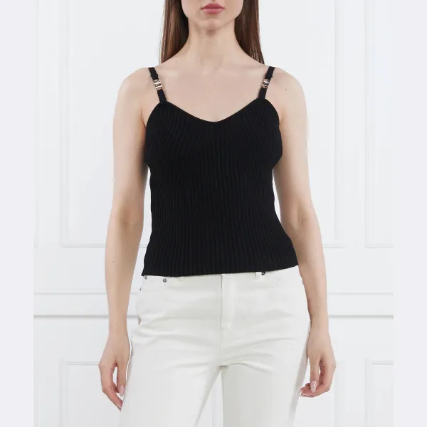 Топ приталенного кроя в стиле эко-ампир Michael Kors, черный
Топ приталенного кроя в стиле эко-ампир Michael Kors, черный