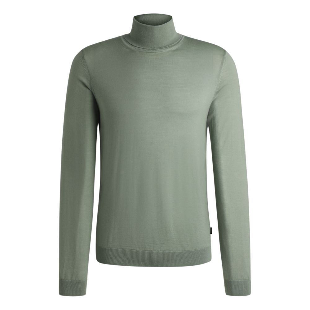 Облегающий свитер с высоким воротом из мериносовой шерсти BOSS, светло-зеленый
Облегающий свитер с высоким воротом из мериносовой шерсти BOSS, светло-зеленый