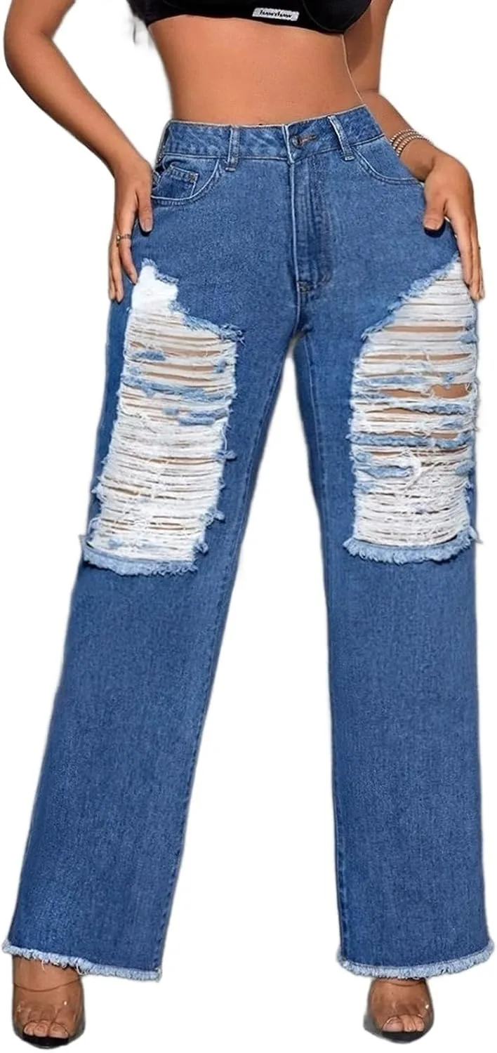 Женские джинсы с высокой талией и прямыми разрезами
Женские джинсы с высокой талией и прямыми разрезами