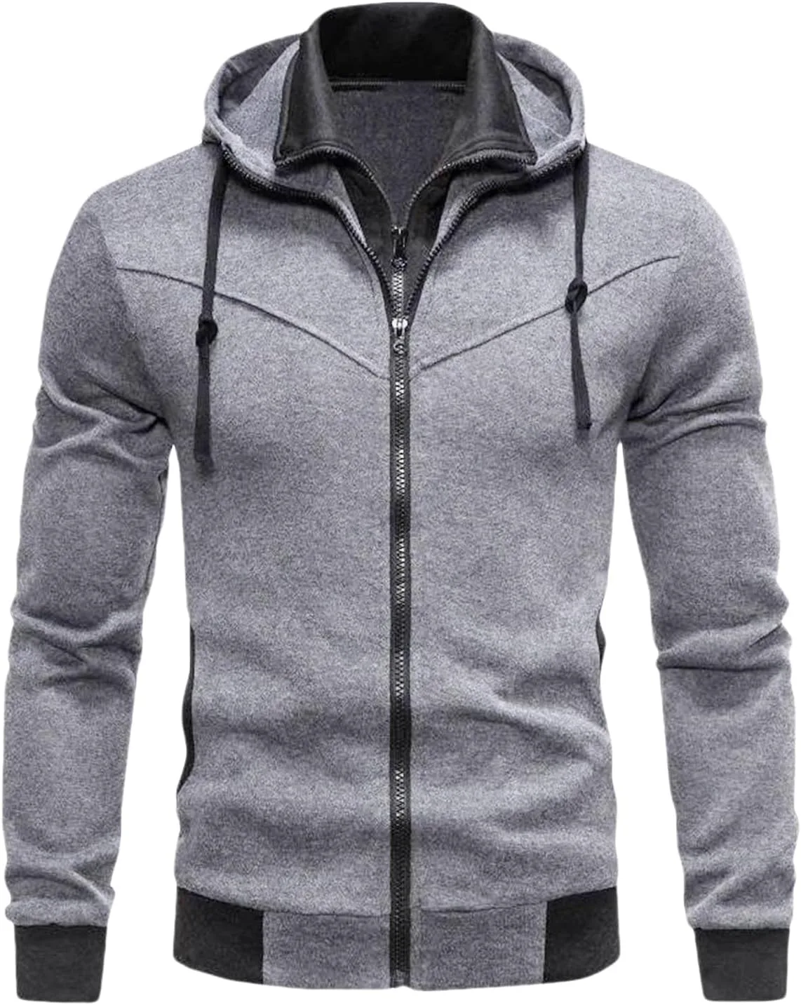 Мужская худи на молнии однотонная slim fit с длинным рукавом
Мужская худи на молнии однотонная slim fit с длинным рукавом