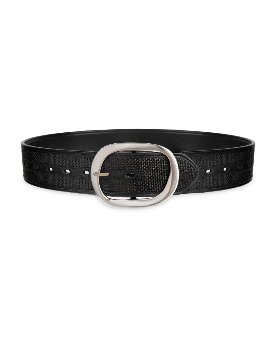 Женский двусторонний ремень два в одном с массивной пряжкой Calvin Klein, Black Straw/Black
Женский двусторонний ремень два в одном с массивной пряжкой Calvin Klein, Black Straw/Black