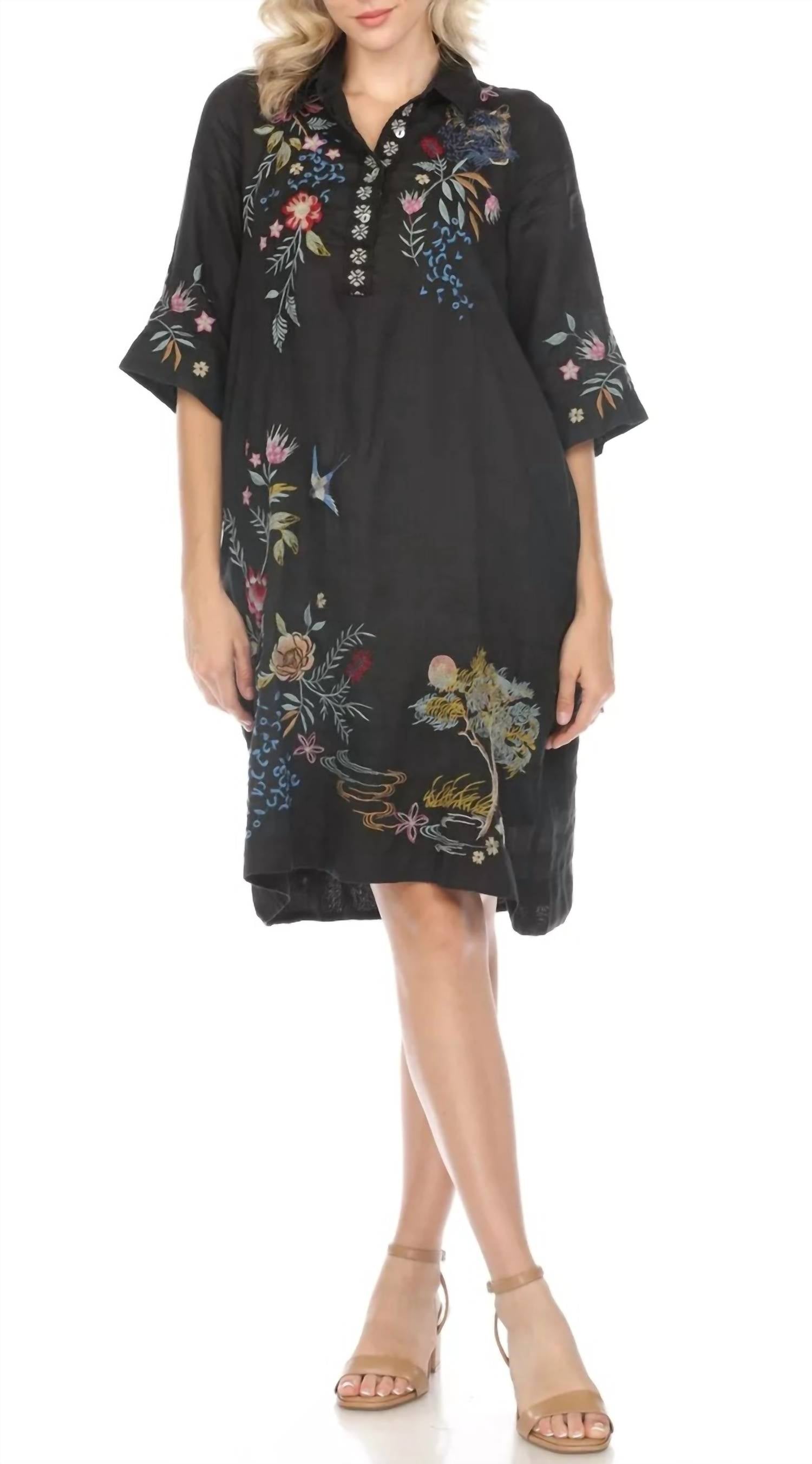 Платье Indalo Henley с рукавами-кимоно в черном цвете Johnny Was
Платье Indalo Henley с рукавами-кимоно в черном цвете Johnny Was